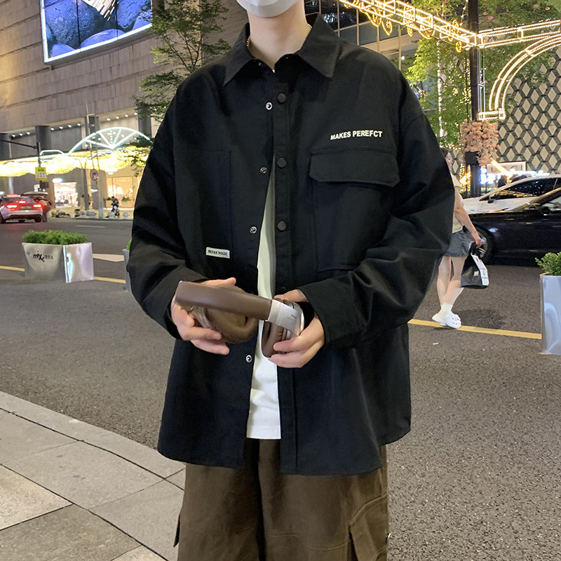 JK2025男士外套衬衫长袖衬衣春秋冬装夹克工装上衣服常规30加厚40,男装夹克,四季星座303A