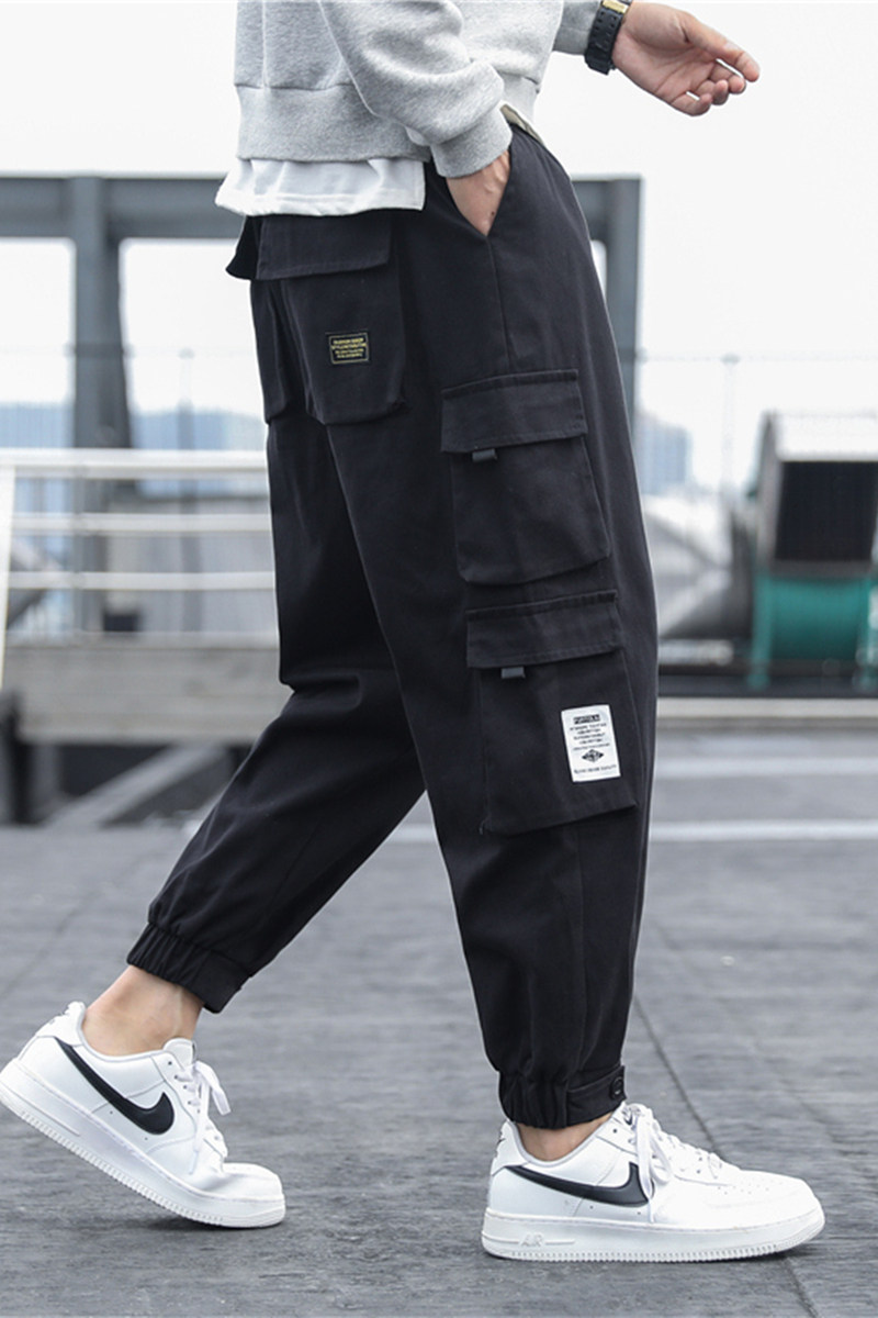工装裤男日系束脚裤潮牌宽松多口袋长裤春季九分303-KZ24(纯棉）,男装工装外套,四季星座303A