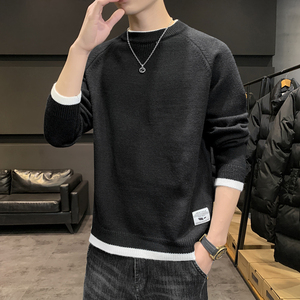 MY8002男毛衣秋冬季潮流针织衫青少年加绒加厚羊毛衫常规37加绒47图片