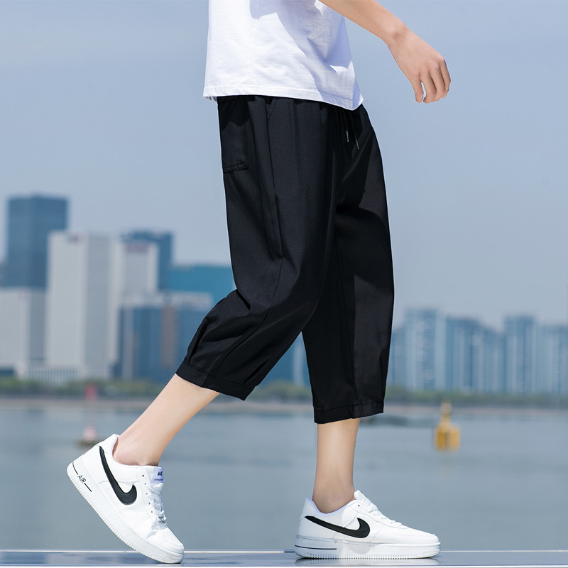 七分裤男夏季薄款冰丝宽松大码运动休闲短裤高街ins潮流K970-P17,男装牛仔裤,四季星座303A