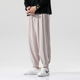 垂感冰丝休闲裤男西裤宽松速干空调裤夏季超薄款九分裤子K91，男装西裤，四季星座303A