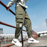 工装裤男日系束脚裤潮牌宽松多口袋长裤春季九分裤303-KZ24P30，男装工装外套，四季星座303A