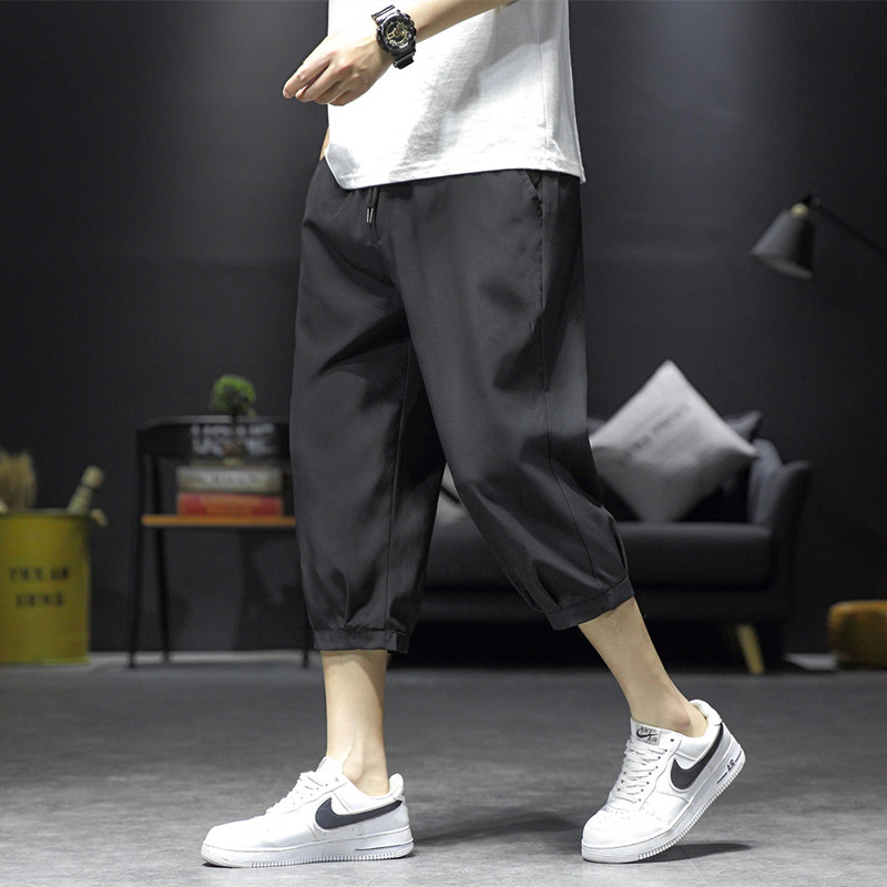 七分裤男士短裤夏季冰丝潮流直筒大码运动休闲八分中裤子K970-P17，男装牛仔裤，四季星座303A