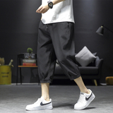 七分裤男士短裤夏季冰丝潮流直筒大码运动休闲八分中裤子K970-P17，男装牛仔裤，四季星座303A