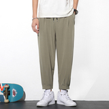 2026新款轻薄冰丝休闲裤裤子男学生运动直筒西装裤九分裤K950，男装西服套装，四季星座303A