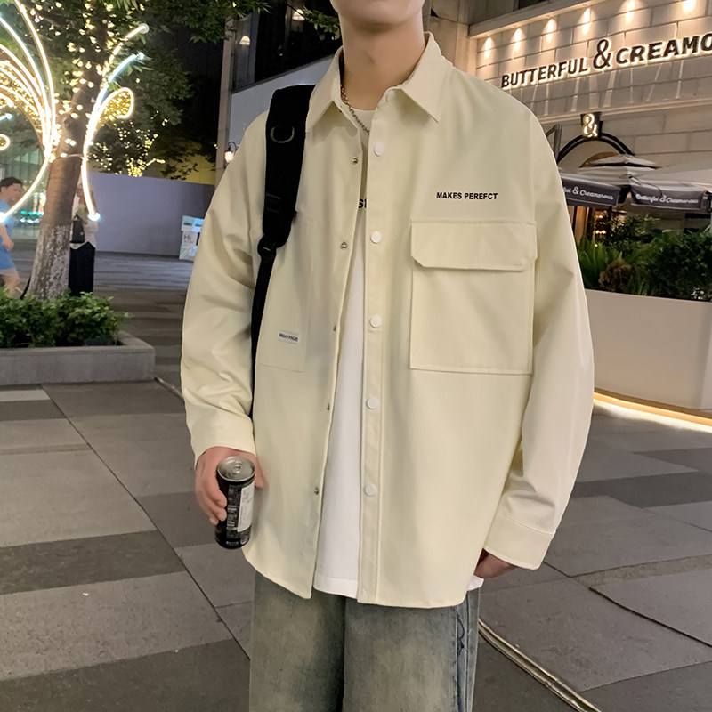 JK2025男士外套衬衫长袖衬衣春秋冬装夹克工装上衣服常规30加厚40,男装夹克,四季星座303A