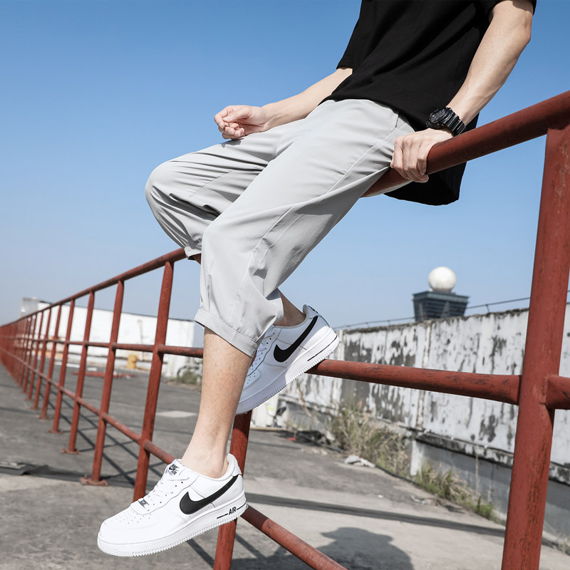 七分裤男士短裤夏季冰丝潮流直筒大码运动休闲八分中裤子K970P1,男装牛仔裤,四季星座303A
