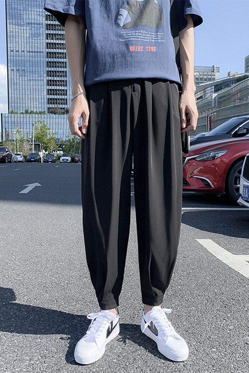 裤子男韩版潮流休闲宽松直筒阔腿裤春夏季薄款百搭哈伦九分裤K91,男装休闲裤,四季星座303A