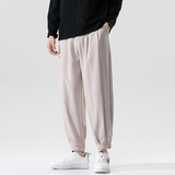 垂感冰丝休闲裤男西裤宽松速干空调裤夏季超薄款九分裤子K91，男装西裤，四季星座303A