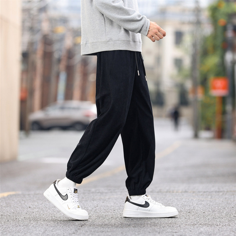 常规P18元 加绒P25男士灯芯绒潮牌束脚裤运动裤休闲长裤潮流K2819图片