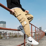 工装裤男日系束脚裤潮牌宽松多口袋长裤春季九分裤303-KZ24P30，男装工装外套，四季星座303A