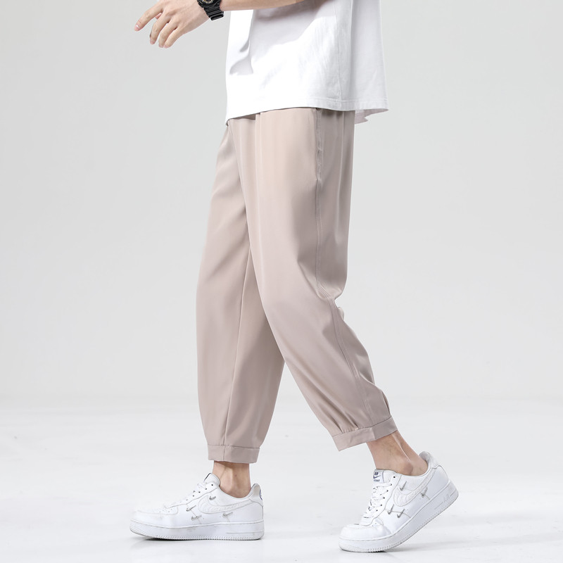 萝卜裤子男夏季潮牌宽松大码冰丝韩版潮流九分束脚春秋休闲西装裤,男装休闲裤,四季星座303A