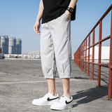 七分裤男士短裤夏季冰丝潮流直筒大码运动休闲八分中裤子K970P17，男装牛仔裤，四季星座303A