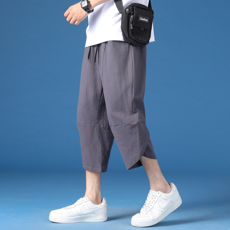 棉麻七分裤男夏薄款亚麻马裤休闲沙滩裤子男裤短裤K88P23,男装牛仔裤,四季星座303A