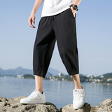 七分裤男士短裤夏季冰丝潮流直筒大码运动休闲八分中裤子K970P17，男装牛仔裤，四季星座303A