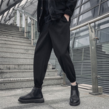 潮男装秋冬休闲裤九分裤束脚裤社会精神小伙西裤子哈伦K254P25，男装西裤，四季星座303A