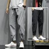 男士棉麻裤子25新款潮直筒休闲长裤宽松亚麻九分运动男裤K383P25，男装休闲裤，四季星座303A