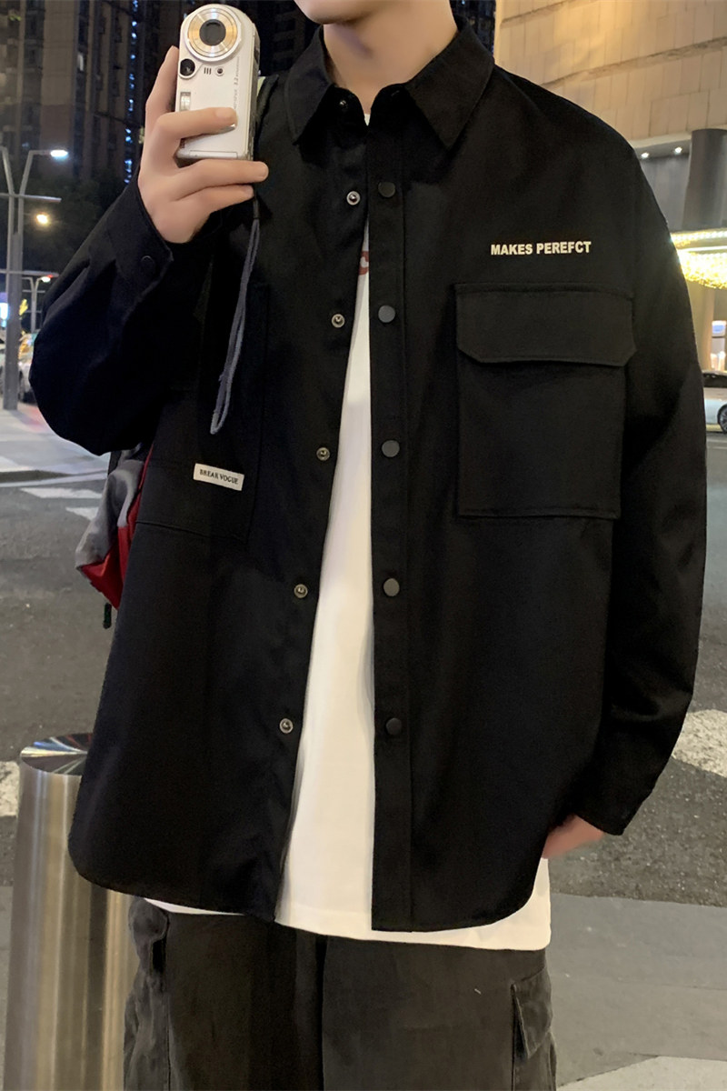 JK2025男士外套衬衫长袖衬衣春秋冬装夹克工装上衣服常规30加厚40,男装夹克,四季星座303A