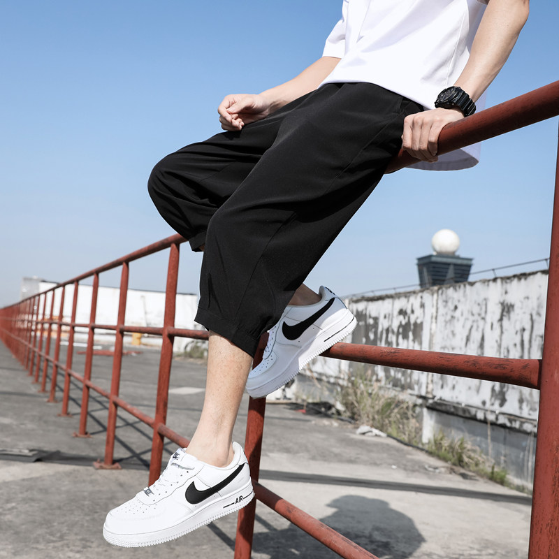 七分裤男士短裤夏季冰丝潮流直筒大码运动休闲八分中裤子K970P1,男装牛仔裤,四季星座303A