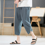 K88P23新款裤子男薄款宽松直筒棉麻运动裤沙滩裤亚麻休闲，女装休闲裤，四季星座303A