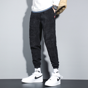 男士运动裤休闲裤子长裤秋冬灯芯绒束脚裤学生9分裤牛仔裤K888，男装牛仔裤，四季星座303A