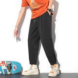 2026新款轻薄冰丝休闲裤裤子男学生运动直筒西装裤九分裤K950，男装西服套装，四季星座303A