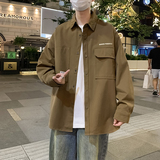 JK2025春秋男装外套夹克衫长袖衬衫工装衬衣日系秋装常规30加绒40，男装夹克，四季星座303A