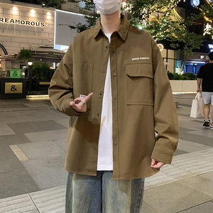 JK2025春秋男装外套夹克衫长袖衬衫工装衬衣日系秋装常规30加绒40图片