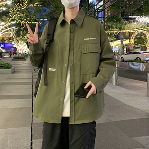 JK2025男士外套衬衫长袖衬衣春秋冬装夹克工装上衣服常规30加厚40图片