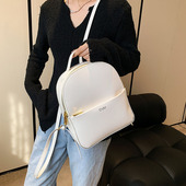 流个性 日常通勤小包简约女包双肩背包拉链小圆包耐磨质优简约轻便