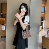 古印花女包时尚 撞色小包包单肩斜挎包简约手机包耐磨质优简约轻便