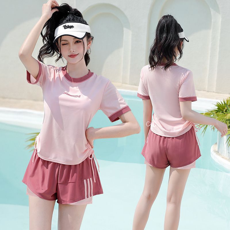 大码保守分体泳衣女款