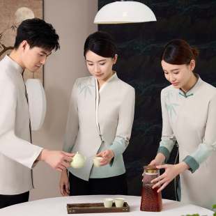 25亿珑秋冬新款酒店前厅服务员传菜影竹系列新中式中餐厅工装套装