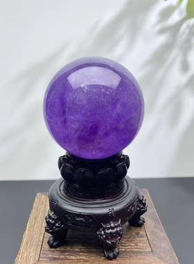 天然巴西紫罗兰紫水晶球摆件