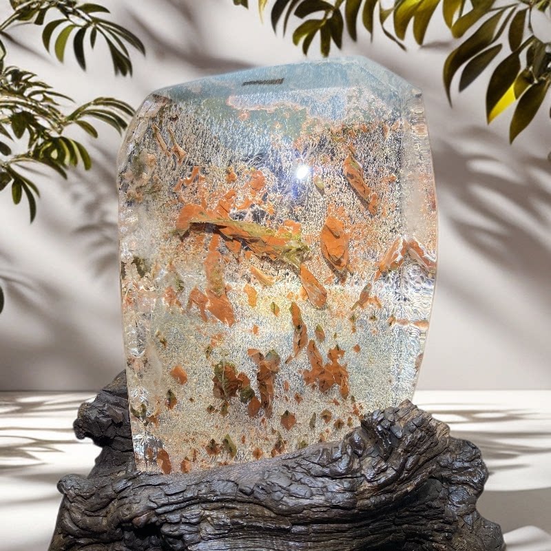 天然红石林水晶景石开业礼赠