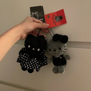 日本代购hellokitty猫包包挂件黑色森系曼波聚会公仔玩偶书包挂饰