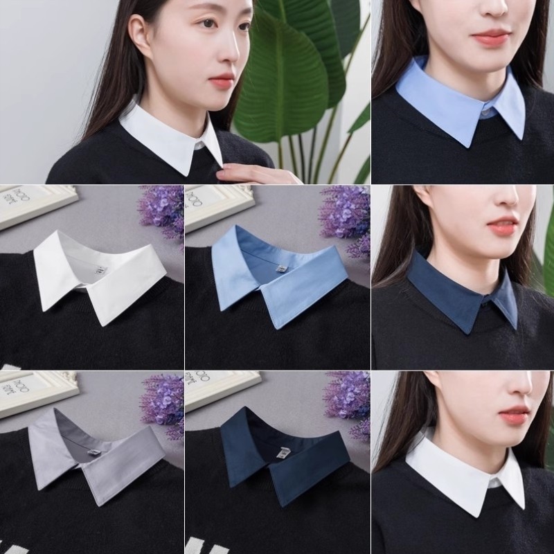 儿童假领子男女宝宝棉衬衣领百搭衬衫领秋冬装饰领韩版格子假衣领