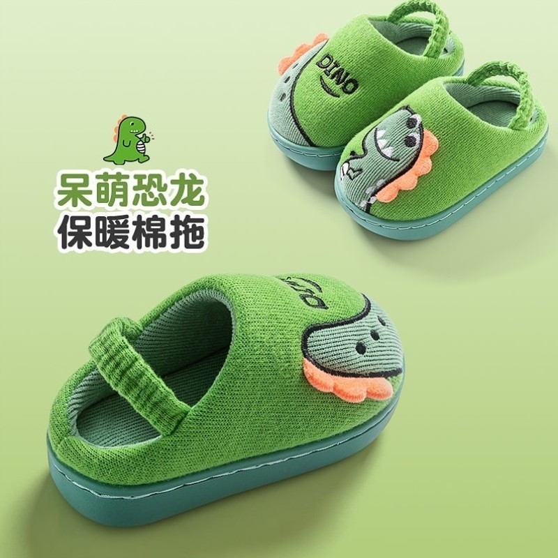 宝宝棉拖鞋男宝2025新款冬季1男孩室内家居3岁儿童拖鞋男童带后跟