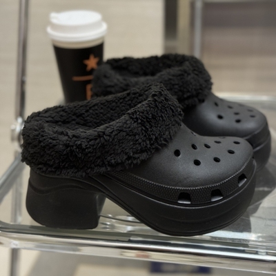 适配人鱼洞洞鞋加厚毛绒内胆加绒后跟带冬季可拆卸保暖内胆后跟带
