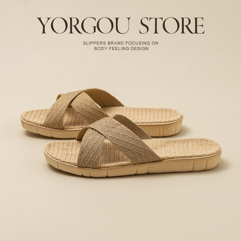 远港交叉抗菌亚麻拖鞋女春夏季室内家居吸汗防滑不臭脚凉拖男四季,居家布艺,居家亚麻拖鞋,淘宝优惠券,粉丝福利购,淘宝优惠卷
