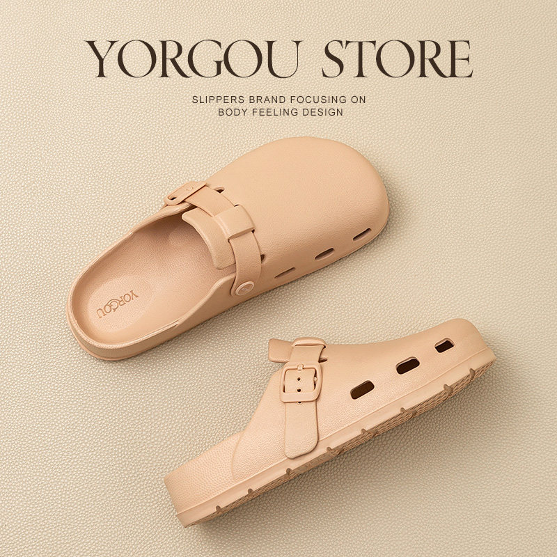 远港勃肯包头凉拖鞋女夏防滑2025新款外穿洞洞鞋办公室防臭花园鞋