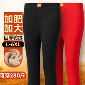 子羊羔绒加大码 冬季 高腰防寒棉毛打底裤 女驼绒秋裤 加绒加厚保暖裤