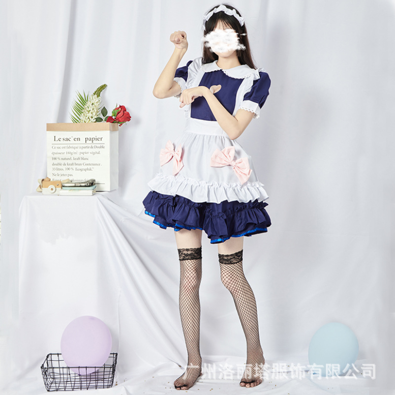 Japanese fun sexy love open chest Maid Costume Cosplay anime Maid Costume One Size Dress