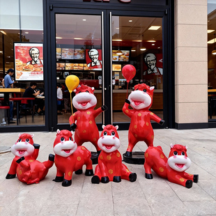 2026马年吉祥物玻璃钢生肖马雕塑商场景区春节网红装 饰拍照大摆件