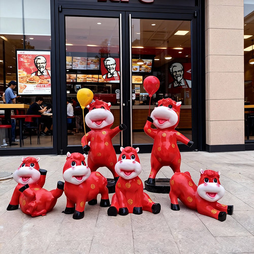 新年可爱生肖马户外摆件