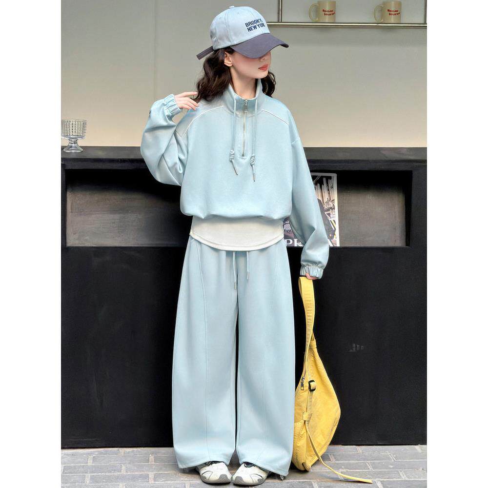 2026长袖女孩两件套卫衣套装休闲春装中大童款式女童新款潮运动装