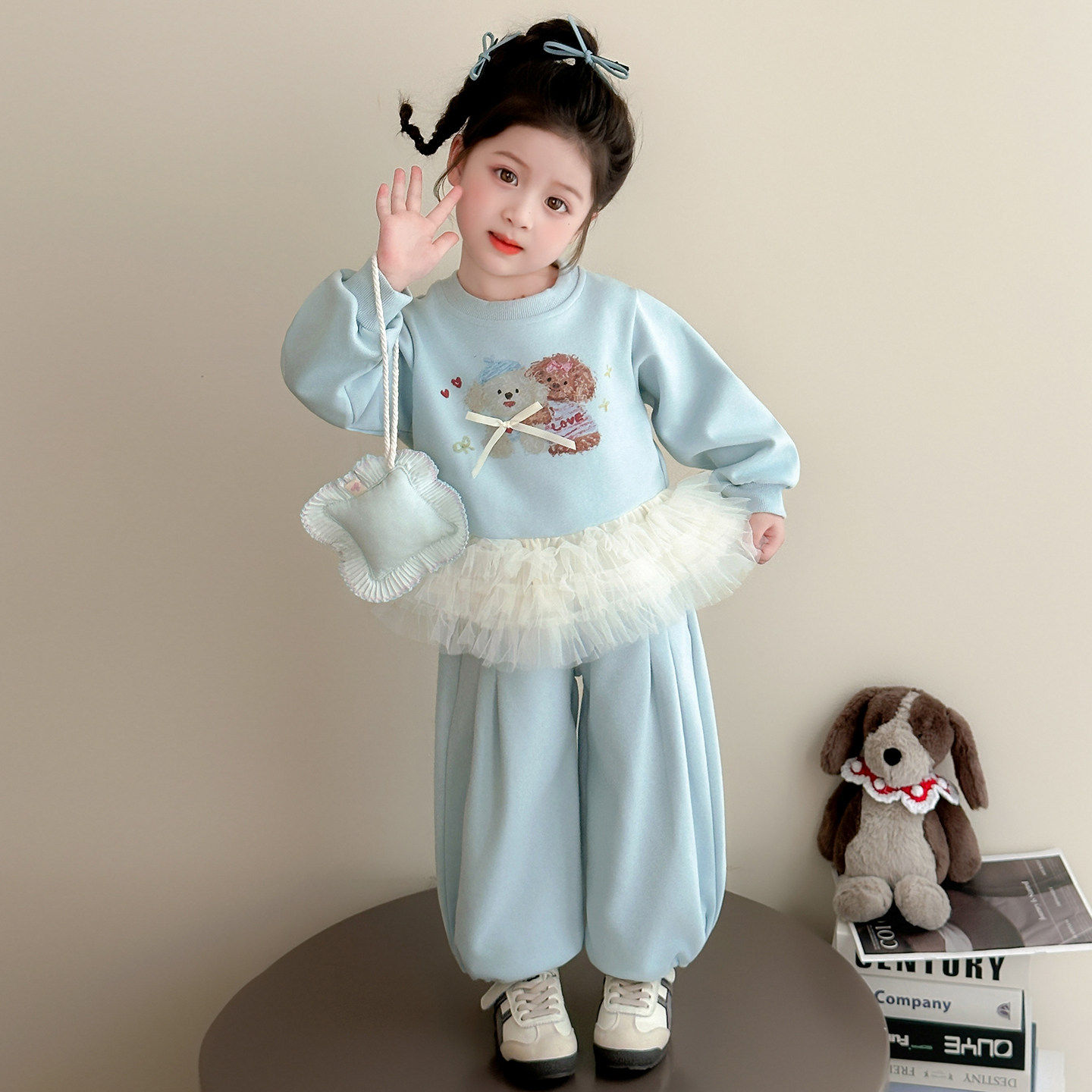 网纱卫衣春秋女童韩系款2026衣服时髦休闲超宝宝儿童春装好看套装