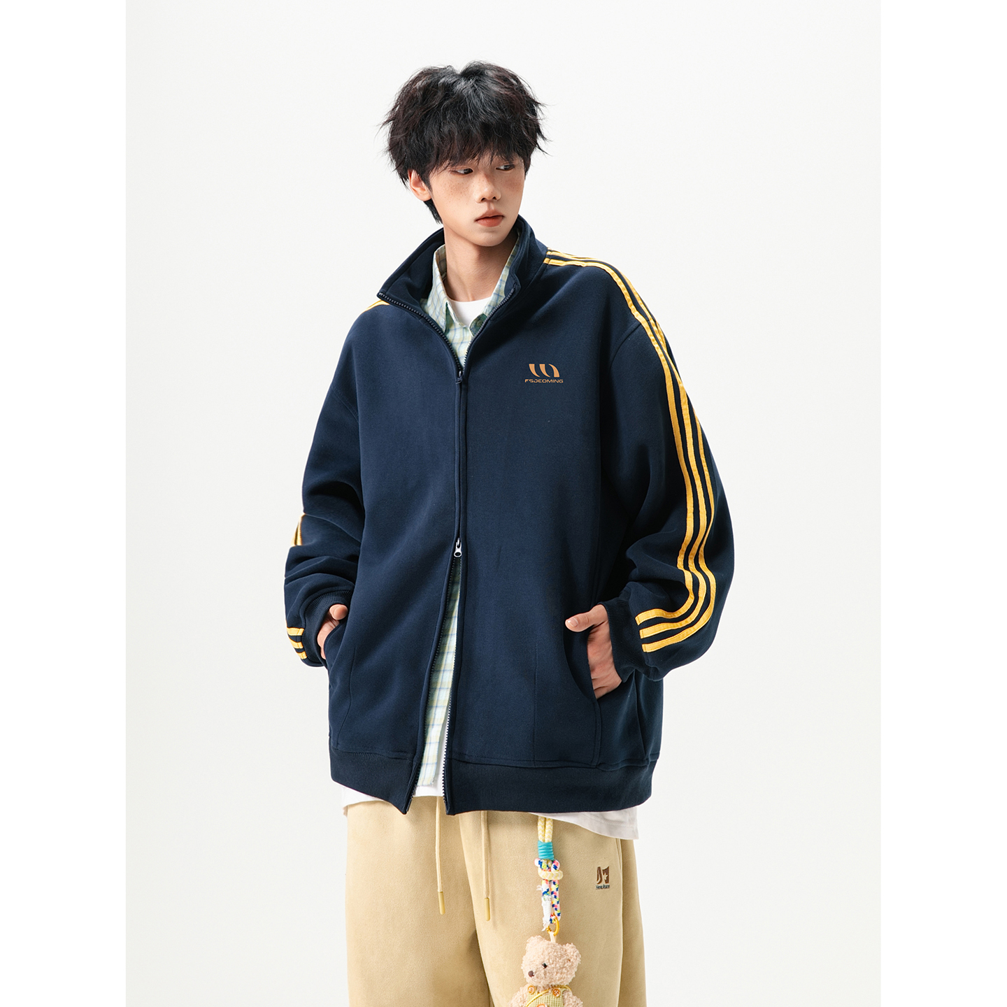 2025新款420克华棉开衫卫衣A336-1-HH1529-特P70（60棉40聚酯纤维，男装卫衣，电商A336-1