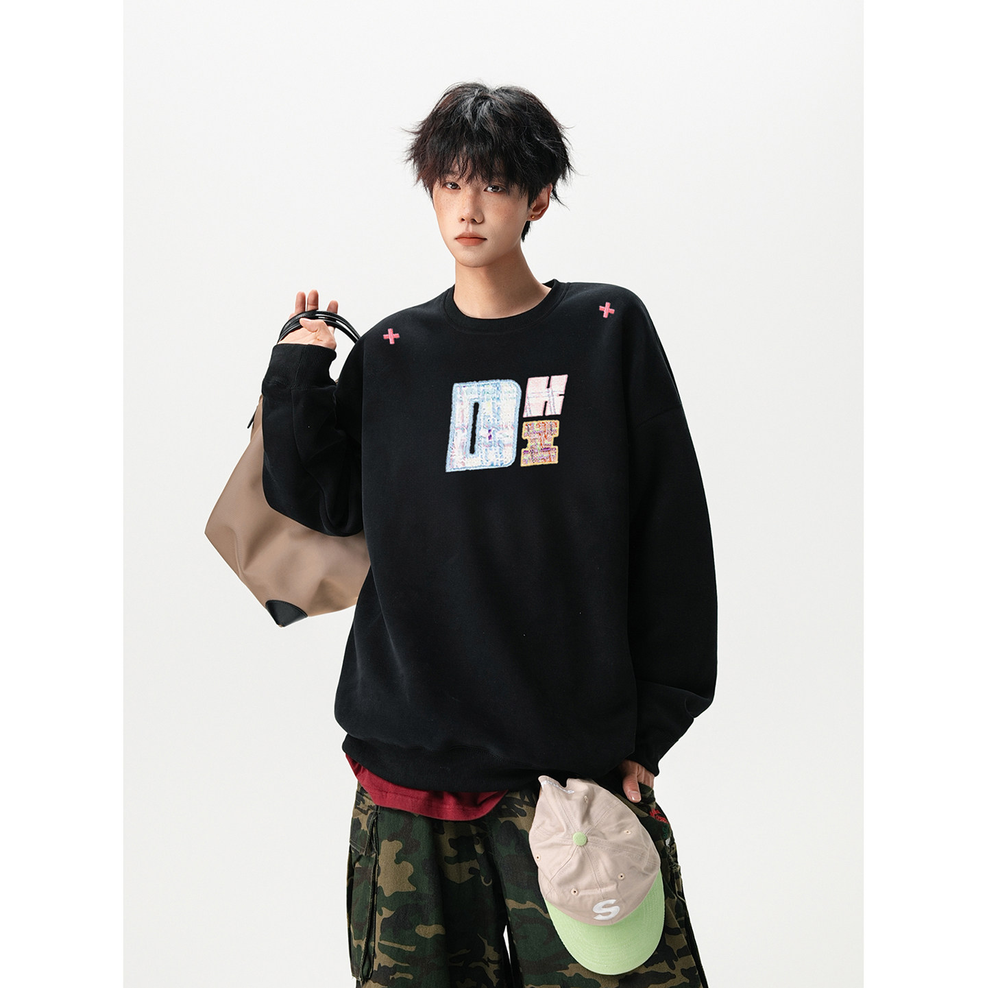 2025新款420克华棉圆领卫衣A336-1-HH1526-特P40（50棉50聚酯纤维,男装卫衣,电商A336-1