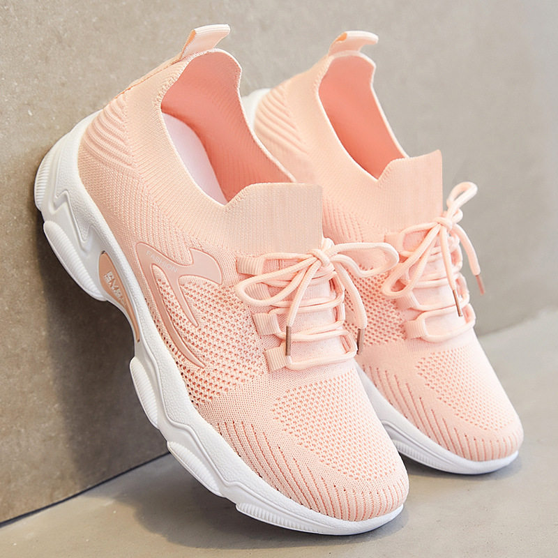 鞋子女2026春款外贸女鞋新款休闲鞋时尚跑步鞋飞织透气运动鞋女,女鞋,时尚休闲鞋,淘宝优惠券,粉丝福利购,淘宝优惠卷